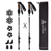 Ultralight Collapsible 100% Carbon Fiber Trekking Poles with Quick Flip Lock